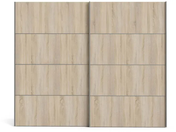 TVILUM Verona Schiebetürenschrank - Eiche/weißes Holz, 2 Schiebetüren, breit